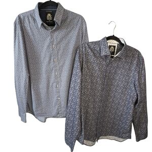 2 English Laundry Blue and White Casual Button Down Shirts Size L